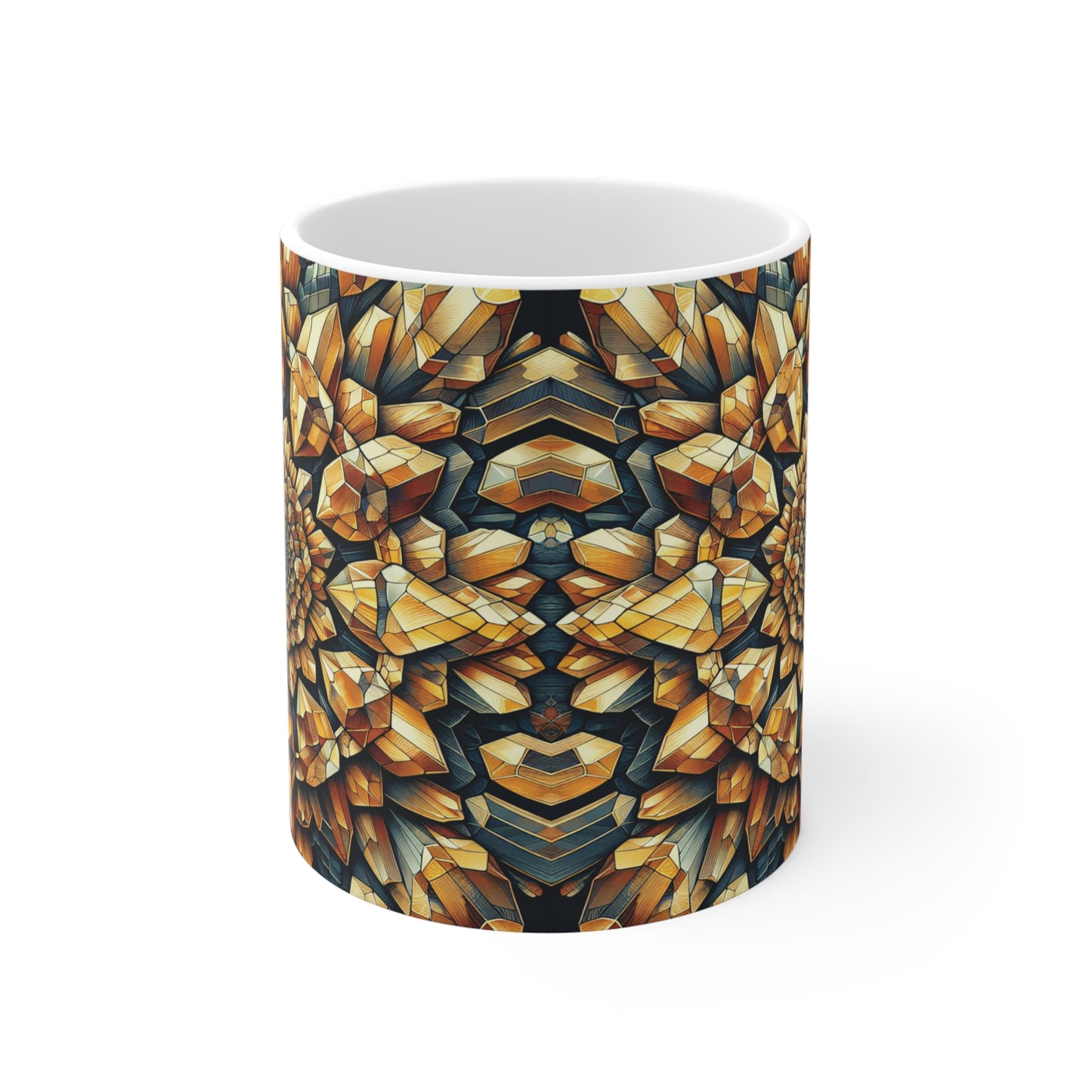 Citrine Geometric Ceramic Mug - Artisanal Drinkware for Coffee Lovers, Home Decor, Unique Gift, Housewarming, Mother's Day