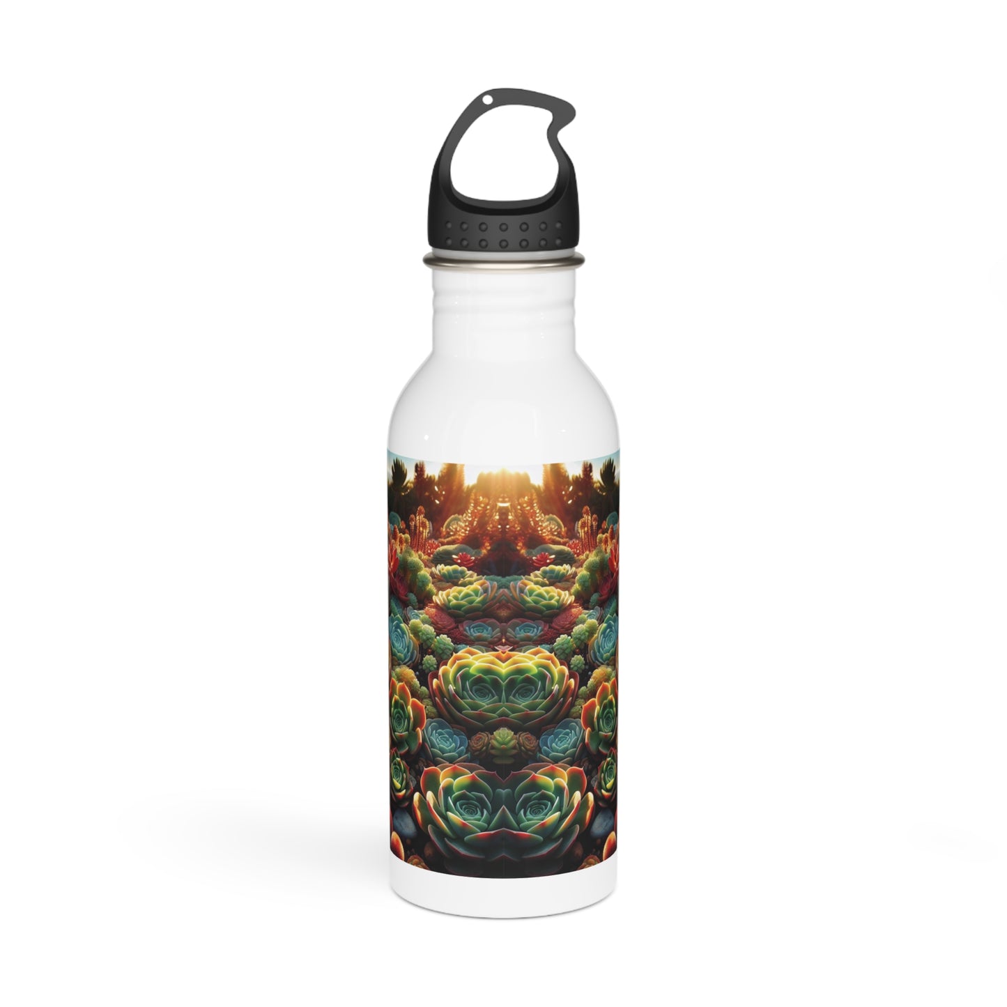 Stainless Steel Water Bottle - Succulent Cluster, Floral Water Bottle, Plant Lover Gift, Nature Inspired