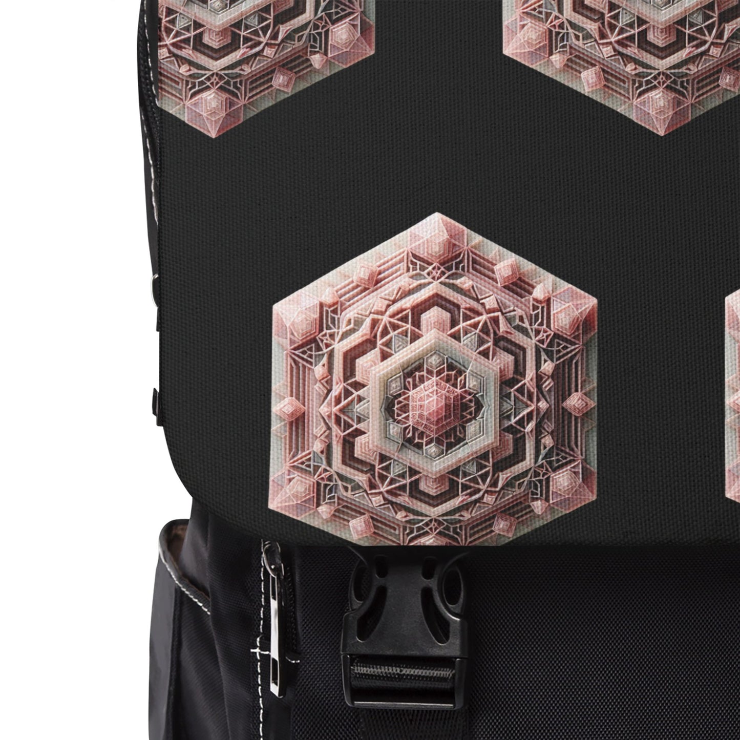 Rose Quartz Geometric Design Backpack