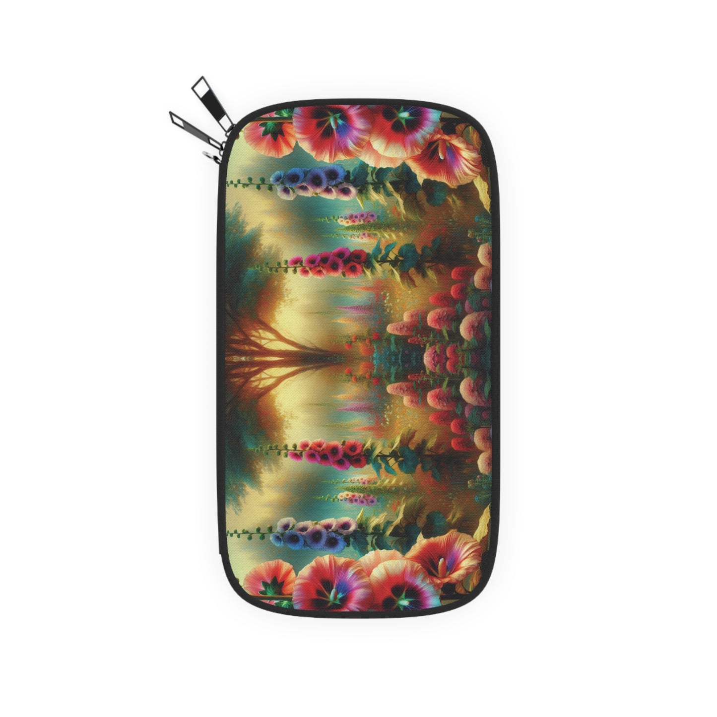 Passport Wallet - Hollyhocks Floral Design