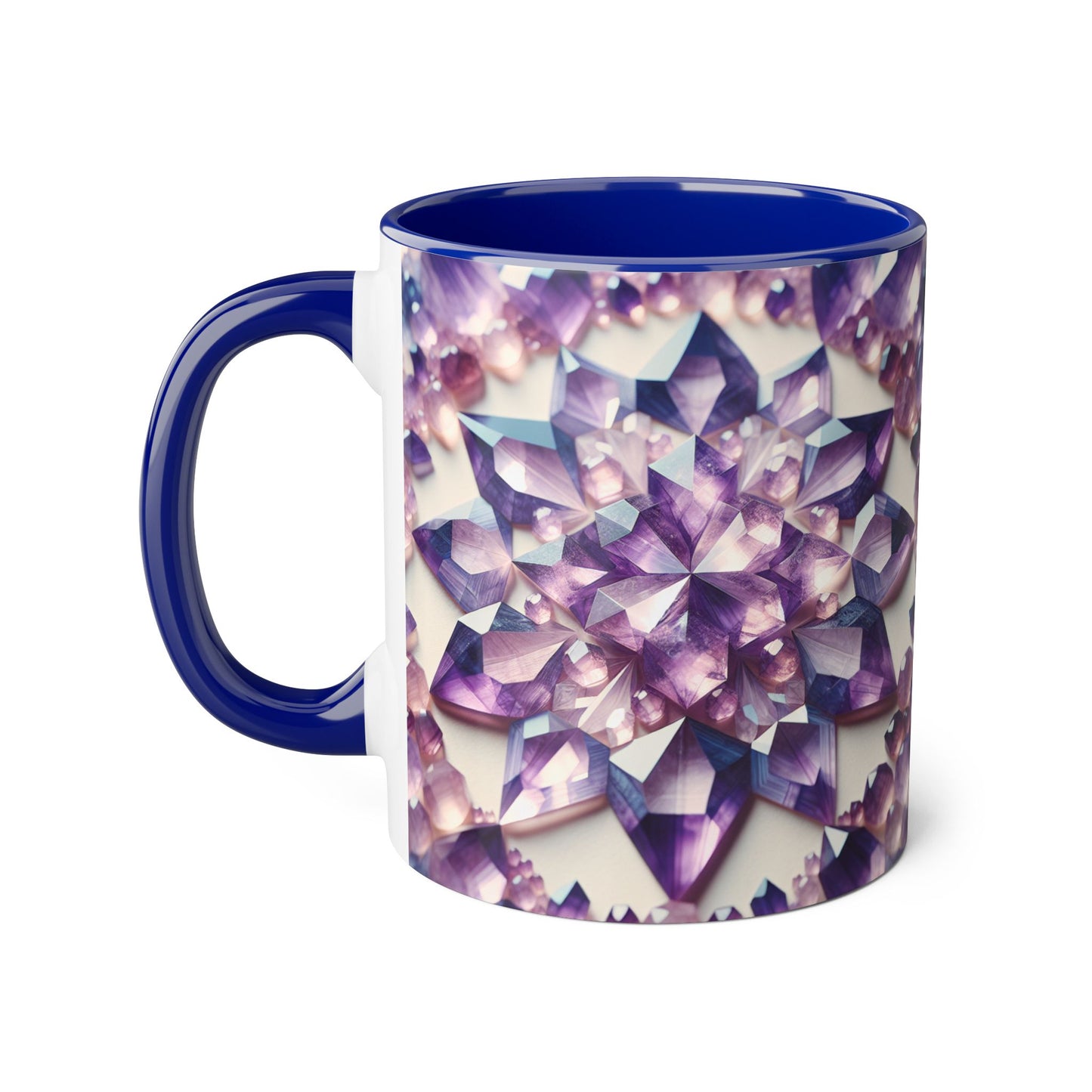 Elegant Purple Crystal Accent Mug, Unique Gift for Gem Lovers, Decorative Coffee Cup, Birthday Present, Home Office Decor