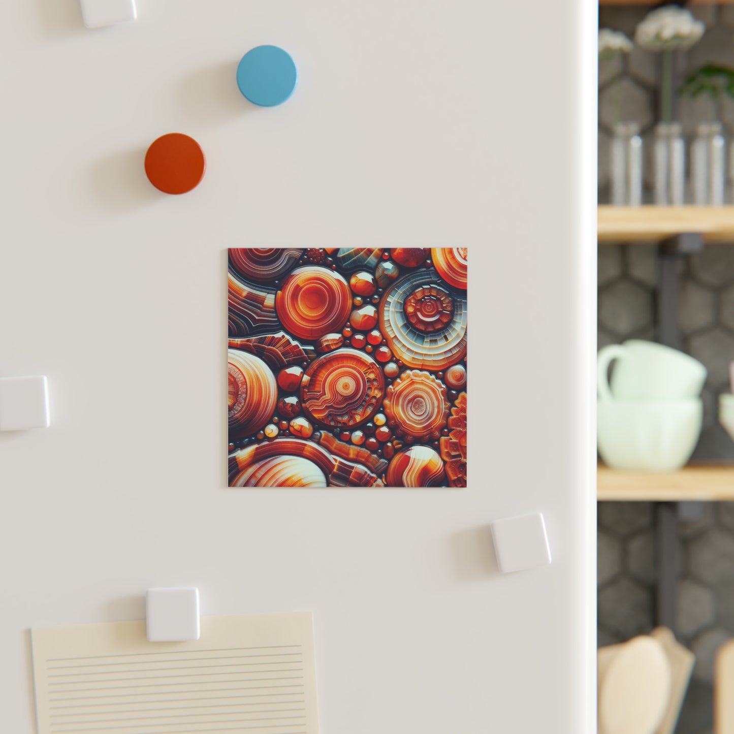 Square Magnet - Carnelian Design
