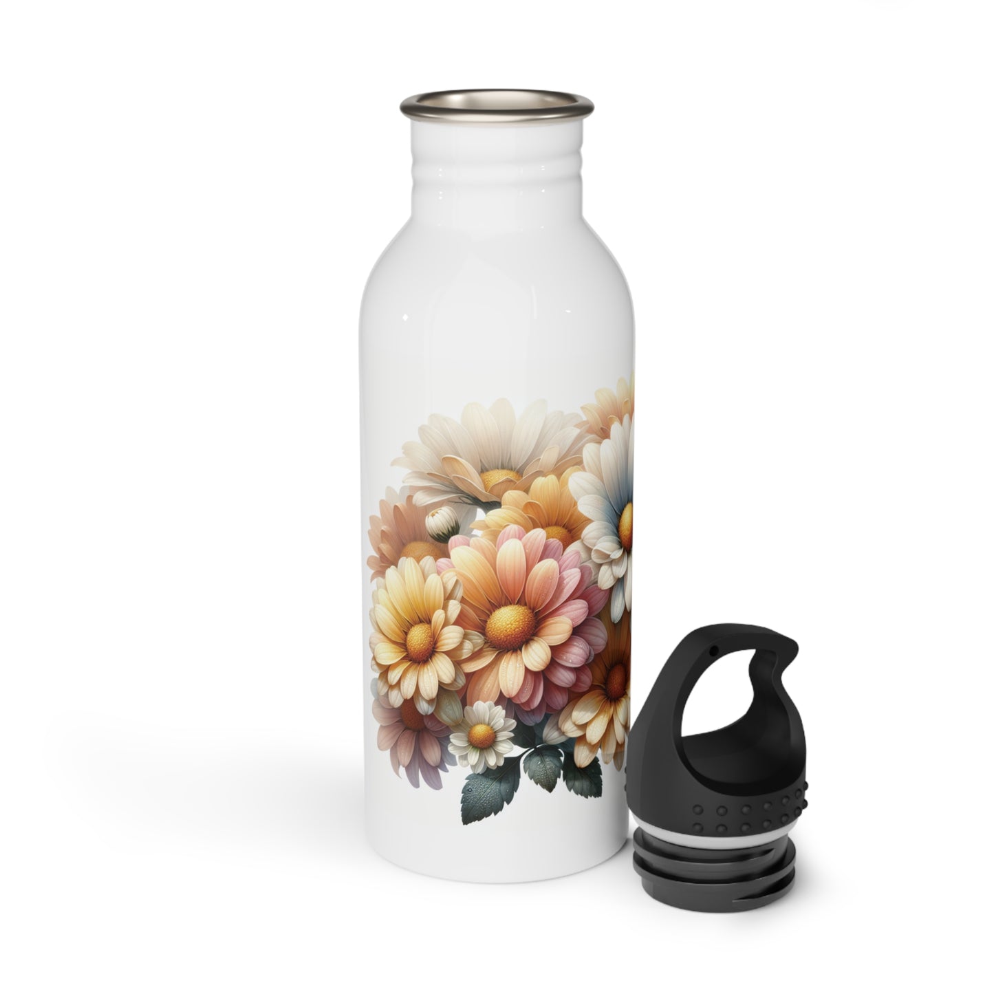 Floral Stainless Steel Water Bottle - Blooming Flowers Design