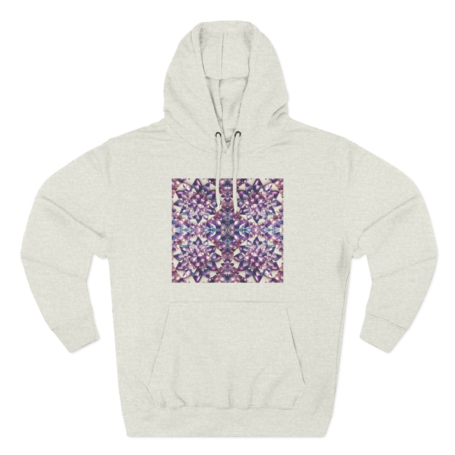 Fleece Hoodie - Amethyst Crystal Floral Design