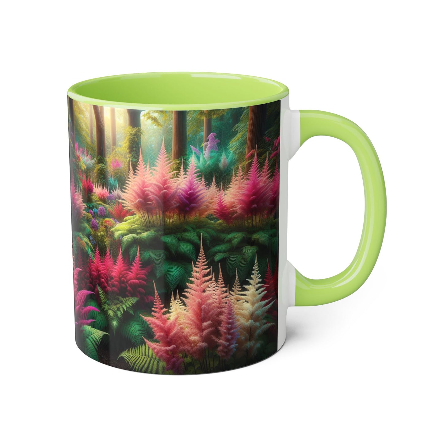 Astilbe Blooms Accent Mug, Floral Tea Cup, Coffee Mug, Gift for Gardeners, Botanical Kitchen Decor, Nature Lover Ceramic Mug, Plant Lady