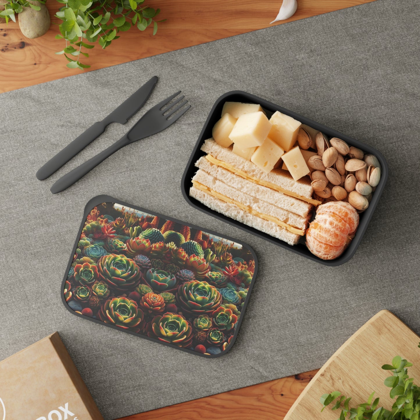 Bento Box - Succulent Family, Eco friendly lunch box set