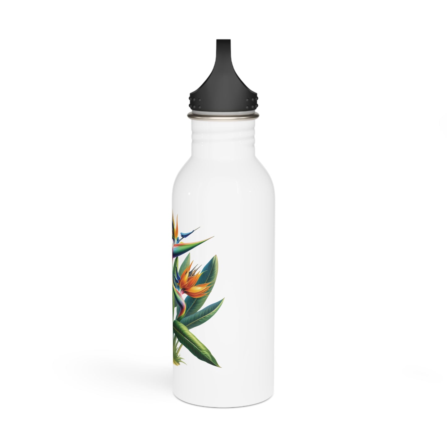 Stainless Steel Water Bottle - Bird of Paradise Design, Tropical Floral Print, Gift for Nature Lovers, Outdoor