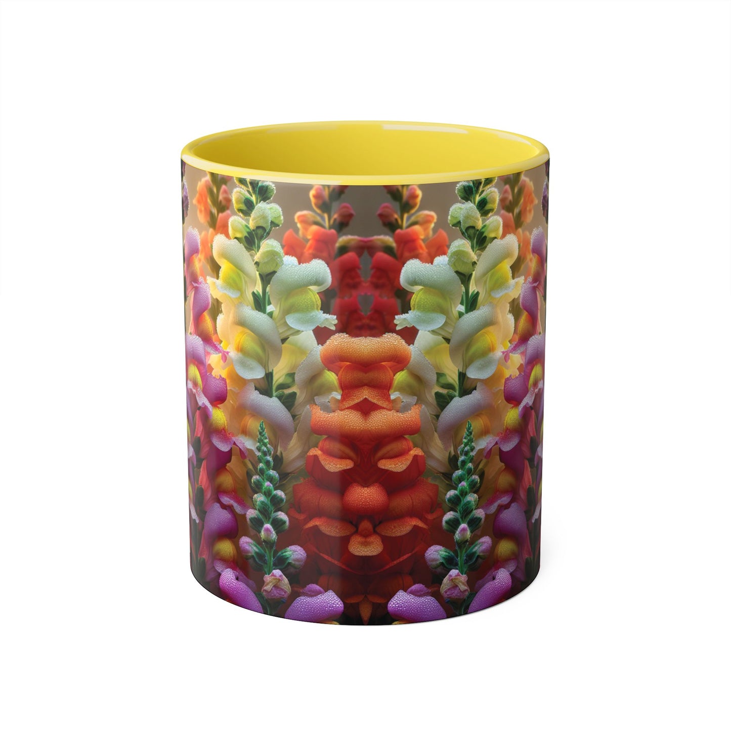 Snapdragon Floral Accent Mug – 11oz Ceramic Coffee Cup for Garden Lovers