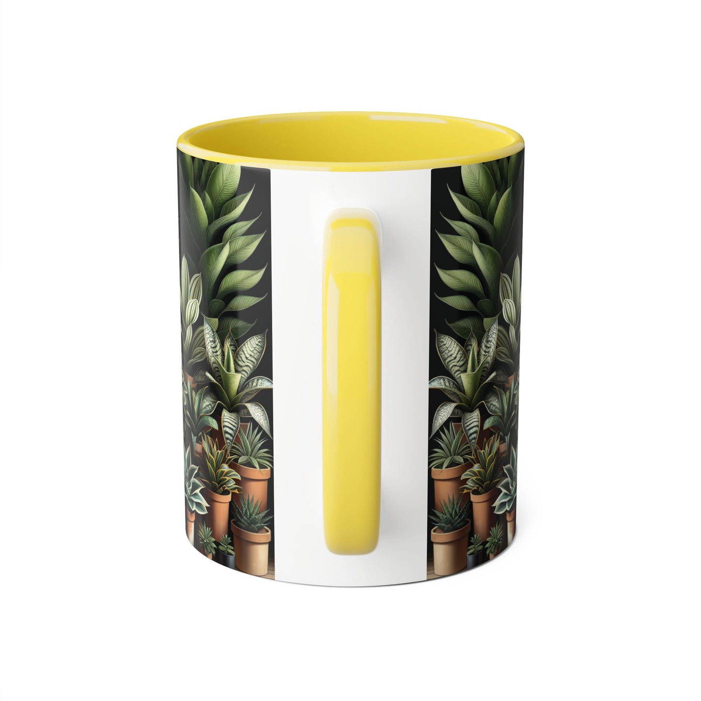 Snake Plant Family Accent Mug, 11oz - Ceramic Tea Cup, Botanical Coffee Mug, Indoor Garden Lover Gift, Green Thumb Kitchen Decor, Plant Lady