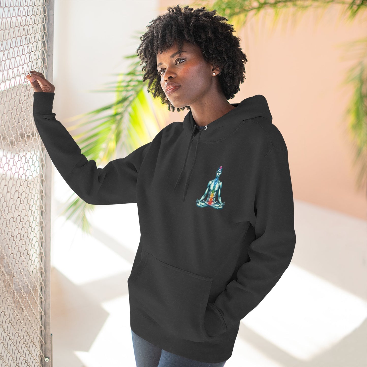 Fleece Hoodie - Chakra Meditation Design