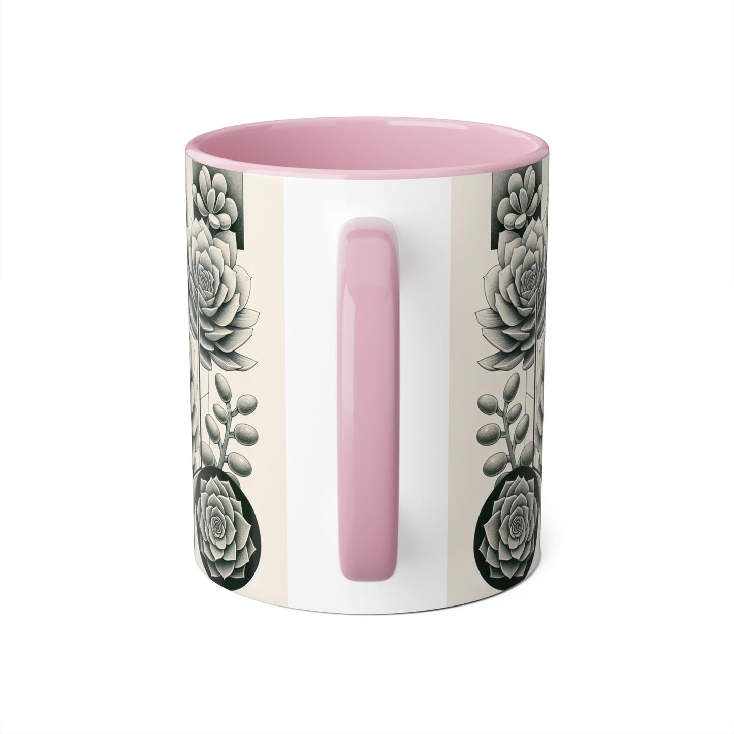 Succulent Illustration Accent Mug - 11oz - Perfect Gift for Plant Lovers