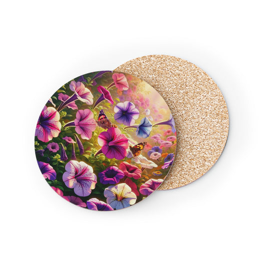 Petunias and Butterflies Drink Coasters, Floral Coasters, Garden Coasters, Spring Home Decor, Set of Coasters