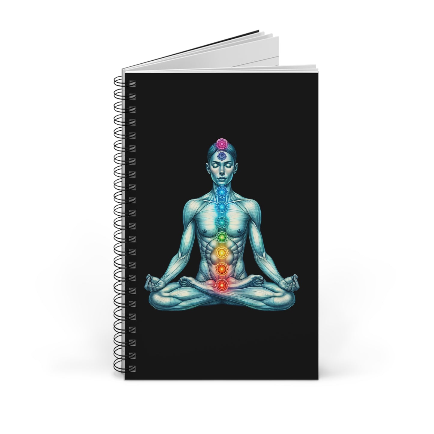 Meditation Spiral Journal - Chakra Design, Wellness Journal, Mindfulness Notebook, Gift for Yogis, Spiritual Planner
