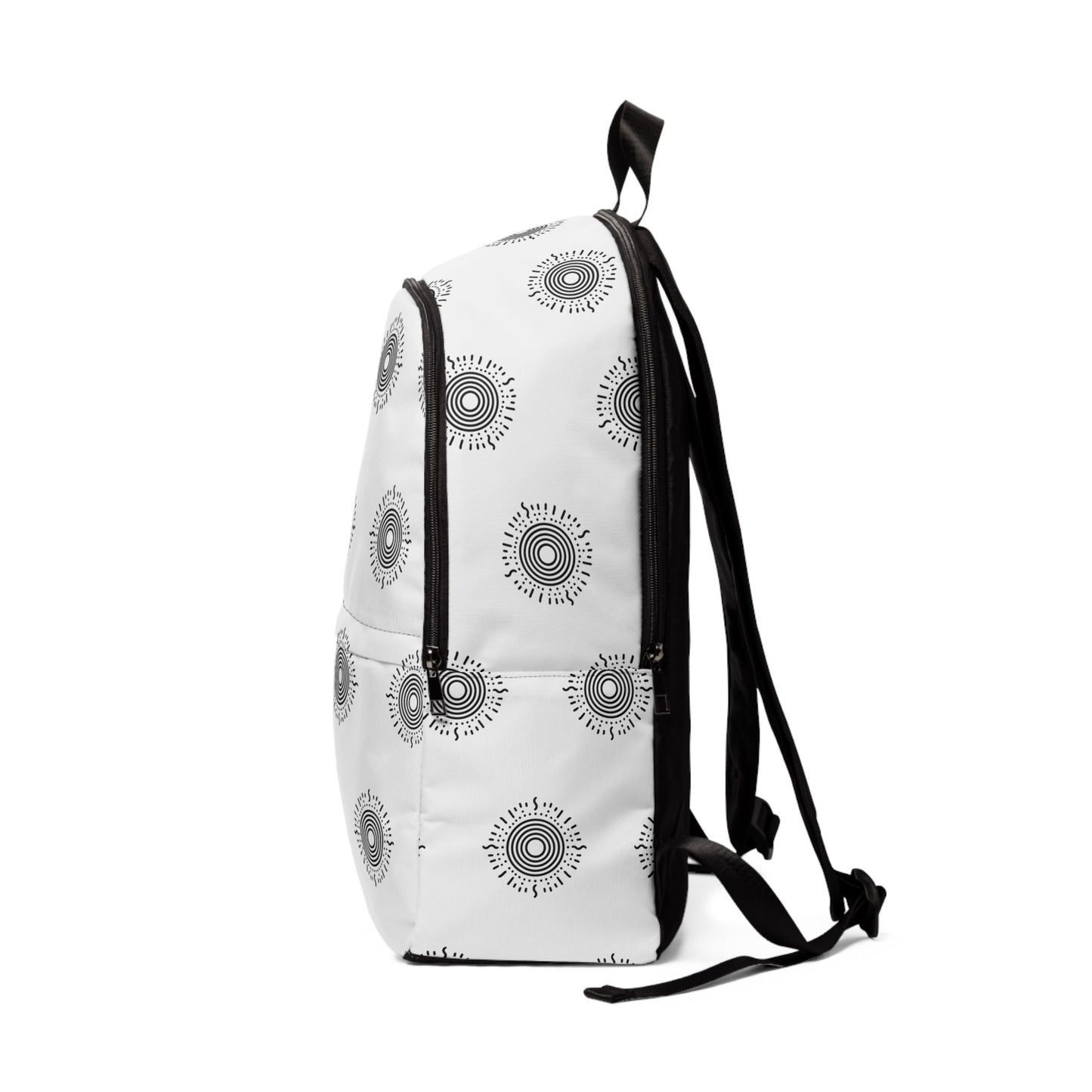 Sun Minimalist Fabric Backpack, Solar Travel Bag, Gender Neutral Fabric Rucksack, Outdoor Adventure Knapsack, Trendy Daypack