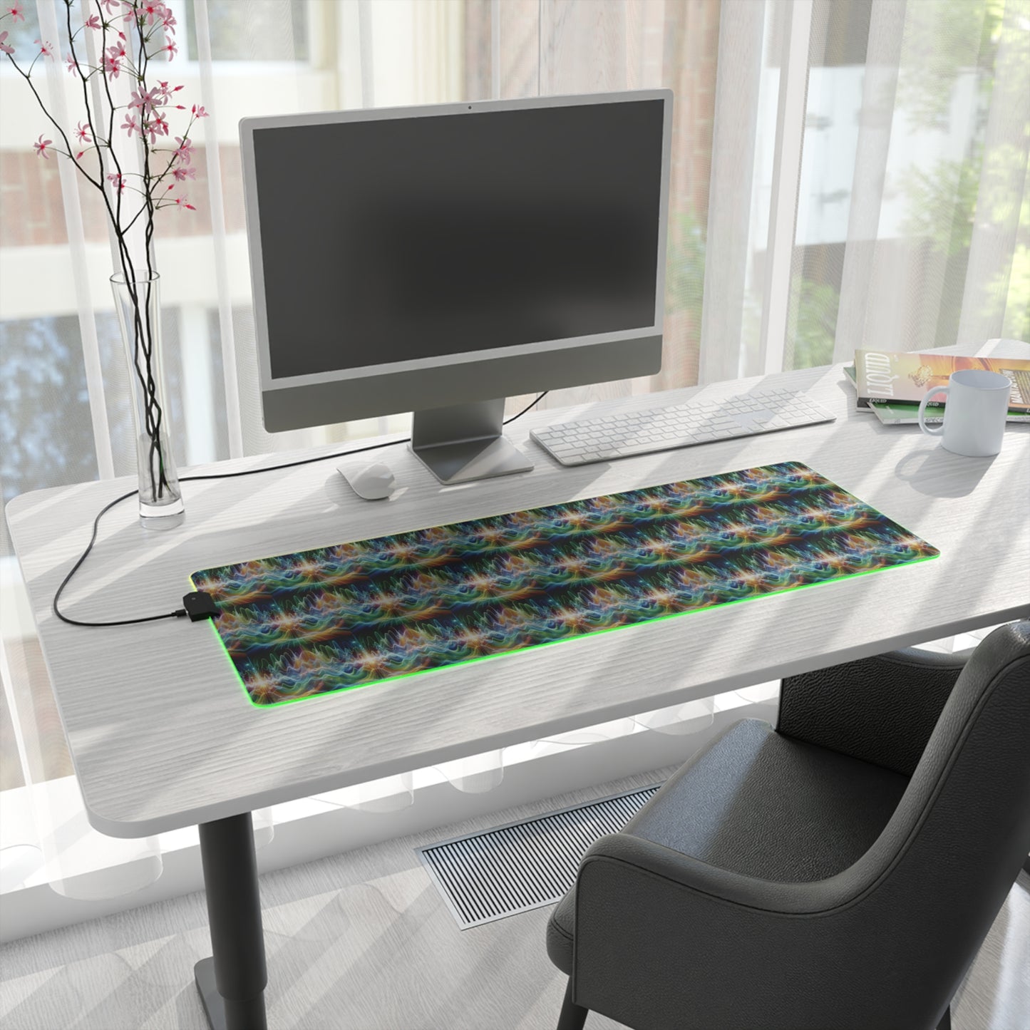 LED Gaming Mouse Pad: Healing Frequency Waves Design