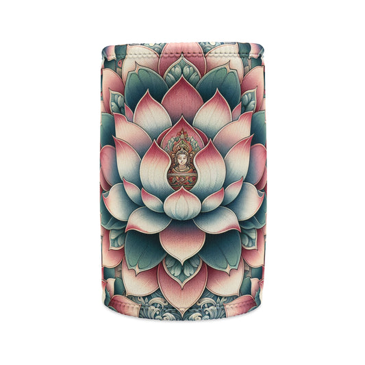 Stubby Cooler Lotus Flower Design