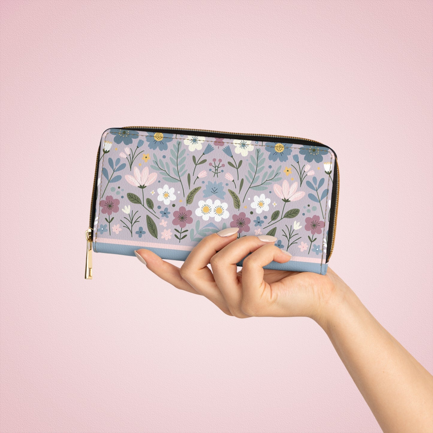 Zipper Wallet with Cute Floral Pattern
