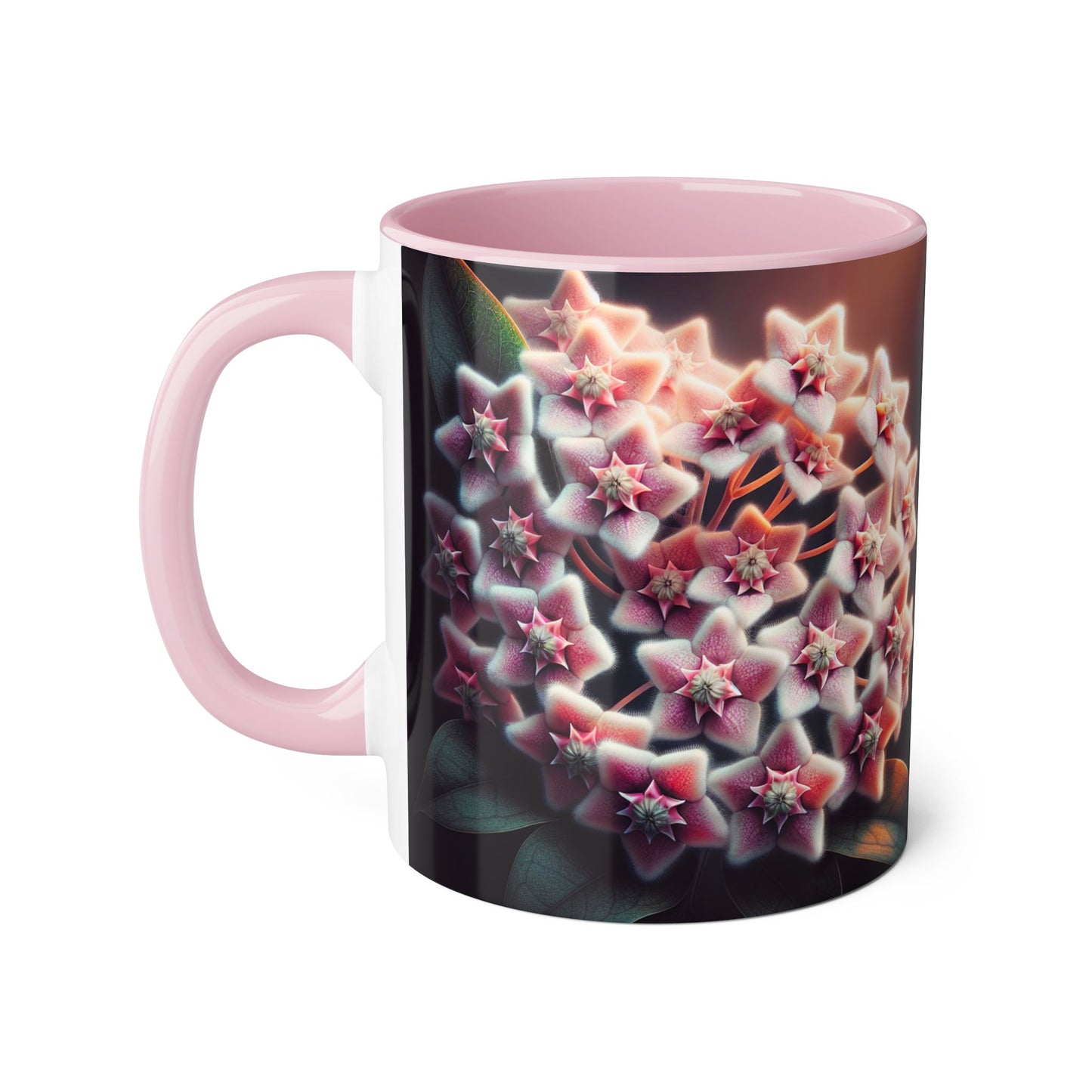 Hoya Bloom Accent Mug, Botanical Coffee Cup, Floral Tea Mug, Plant Lover Gift, Gardening Mug, Nature Inspired Mug