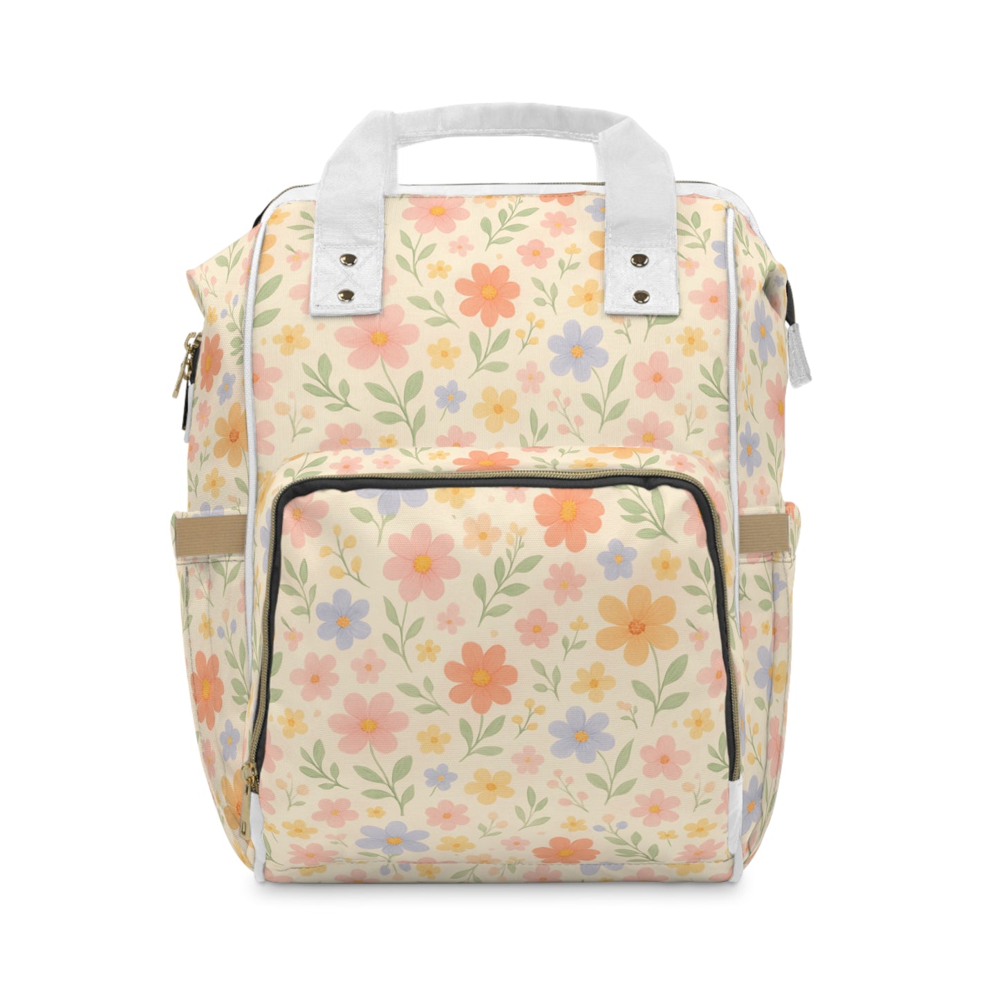 Diaper Backpack, Flower Power Design, Baby Bag, Mom Backpack, Travel Organizer, Floral Print Diaper Bag, Nursery Bag