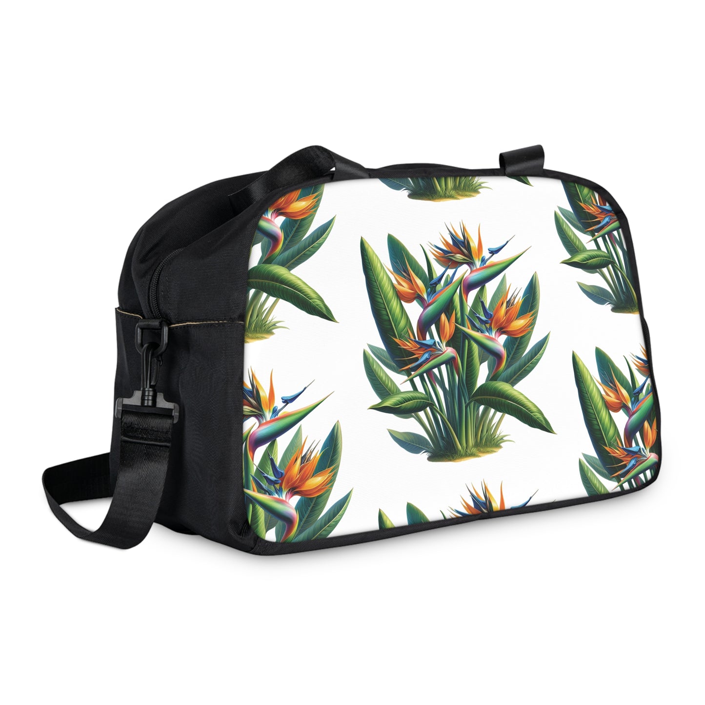 Fitness Handbag - Tropical Bird of Paradise White Design