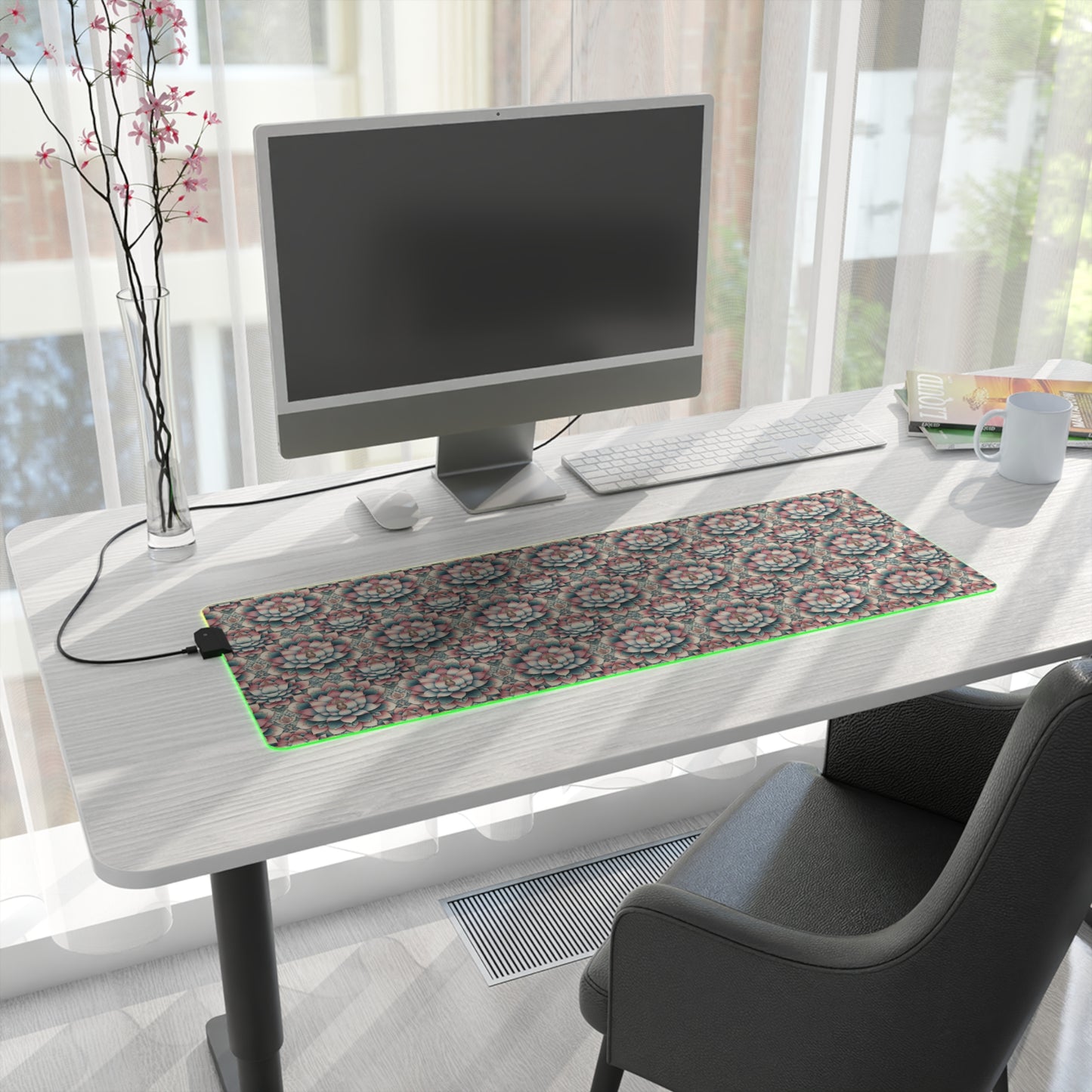 LED Gaming Mouse Pad - Lotus Blossom Design