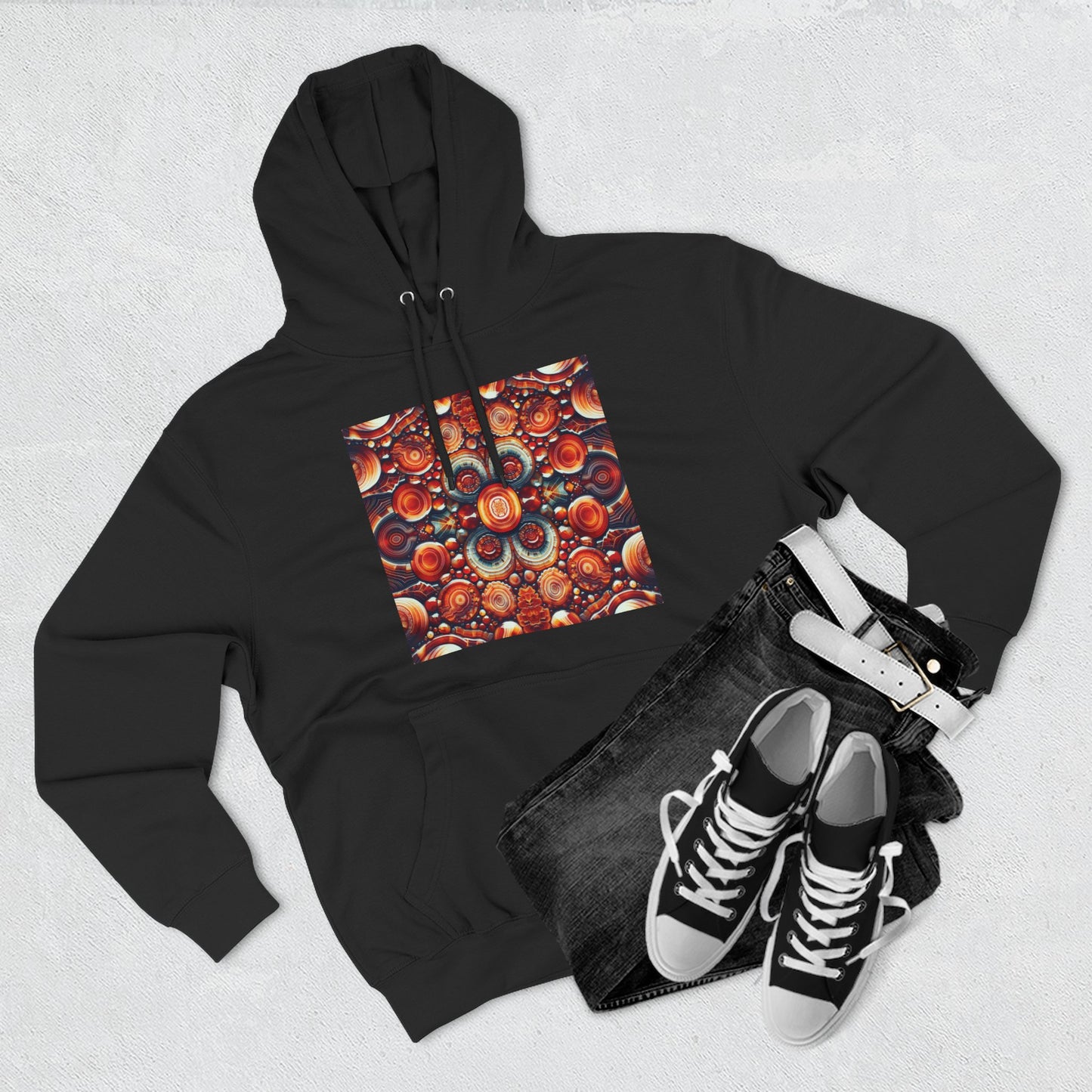 Fleece Hoodie - Carnelian Pattern