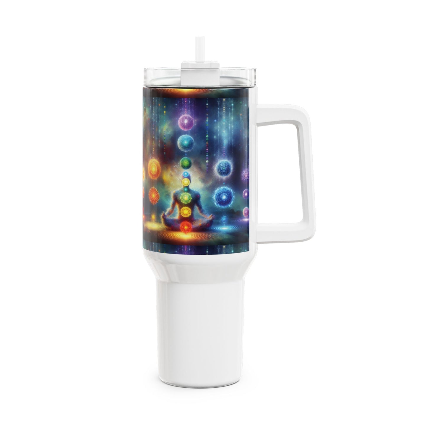 40oz Tumbler - Chakra Rainbow Design