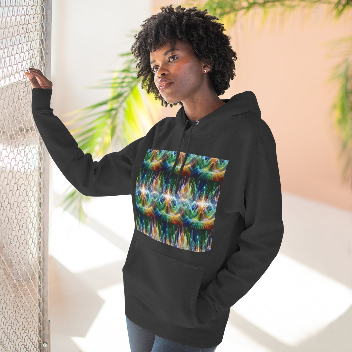 Fleece Hoodie - Frequency Waves Design