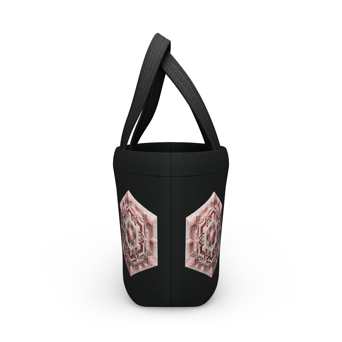 Geometric Rose Quartz Lunch Bag - Insulated Tote, Pink Lunch Sack, Lunch Container, Lunch Tote Bag for Work, School Lunch Bag