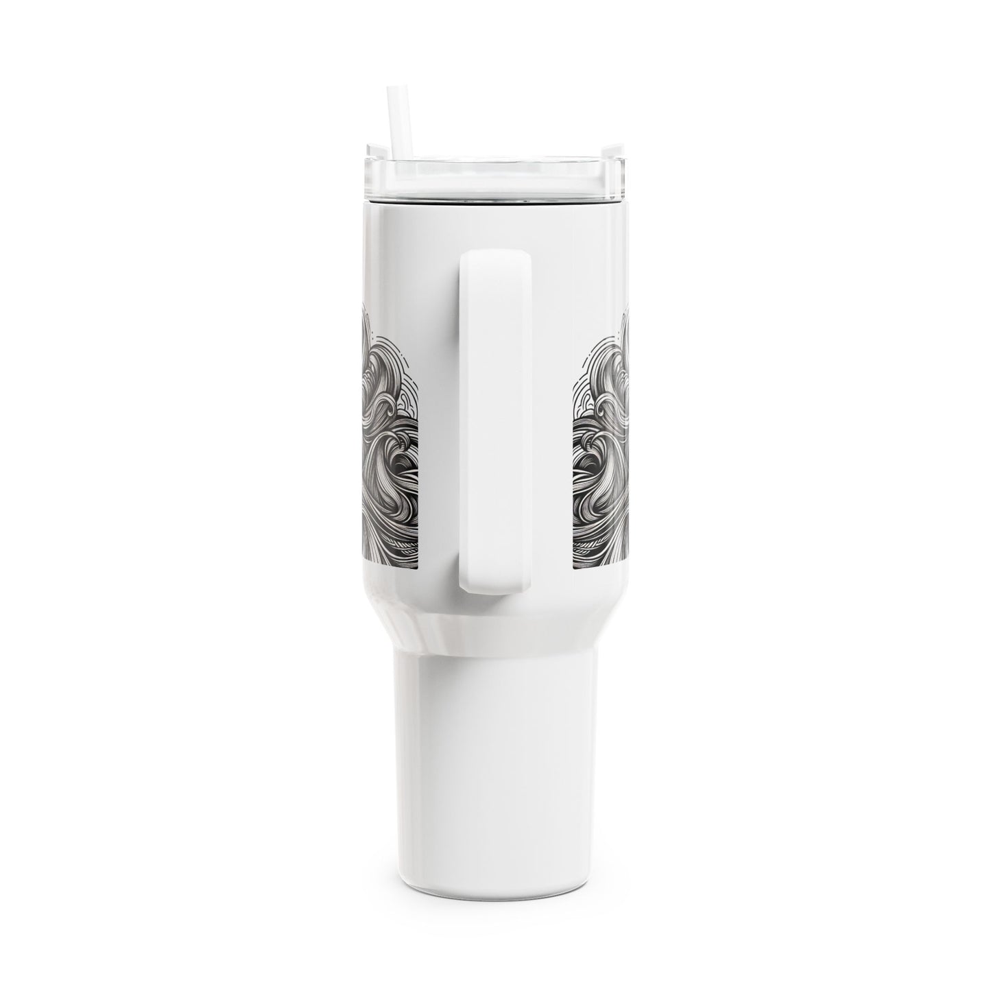 40oz Tumbler - Monochrome Energy Wave Design