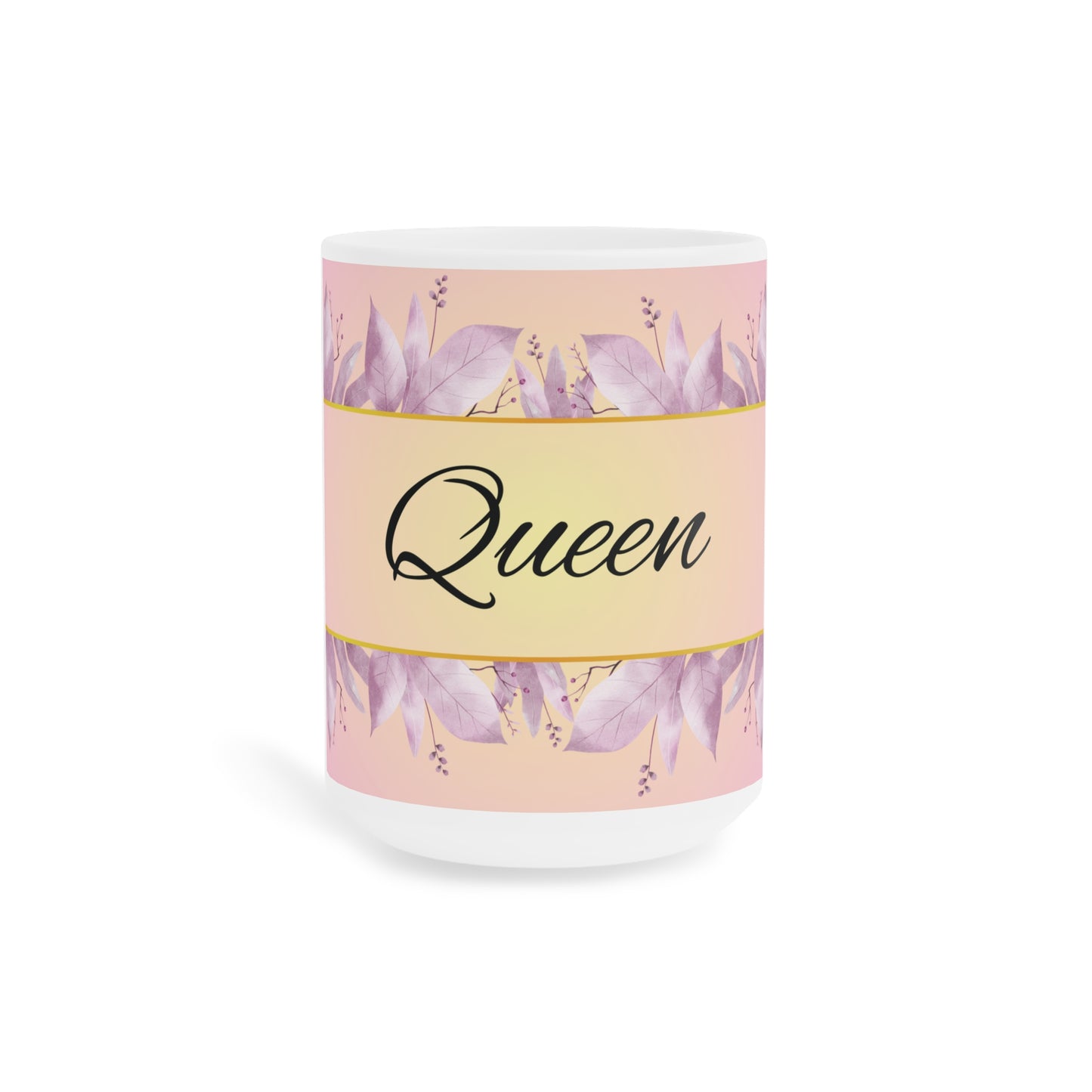 Queen Ceramic Mug - Crown Design, Coffee Cup, Tea Mug, Gift for Her, Feminine Mug, Birthday Present