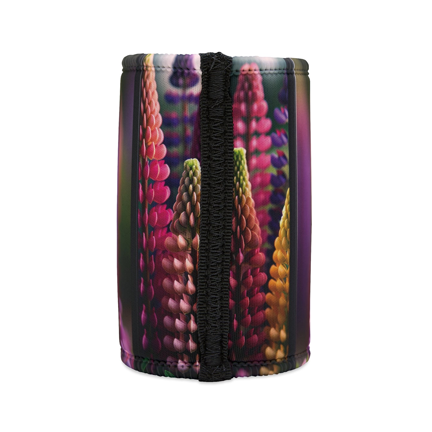 Stubby Cooler - Lupinus Blooms, Floral Drink Holder, Can Hugger, Beverage Insulator, Beer Sleeve, Summer Party Favor