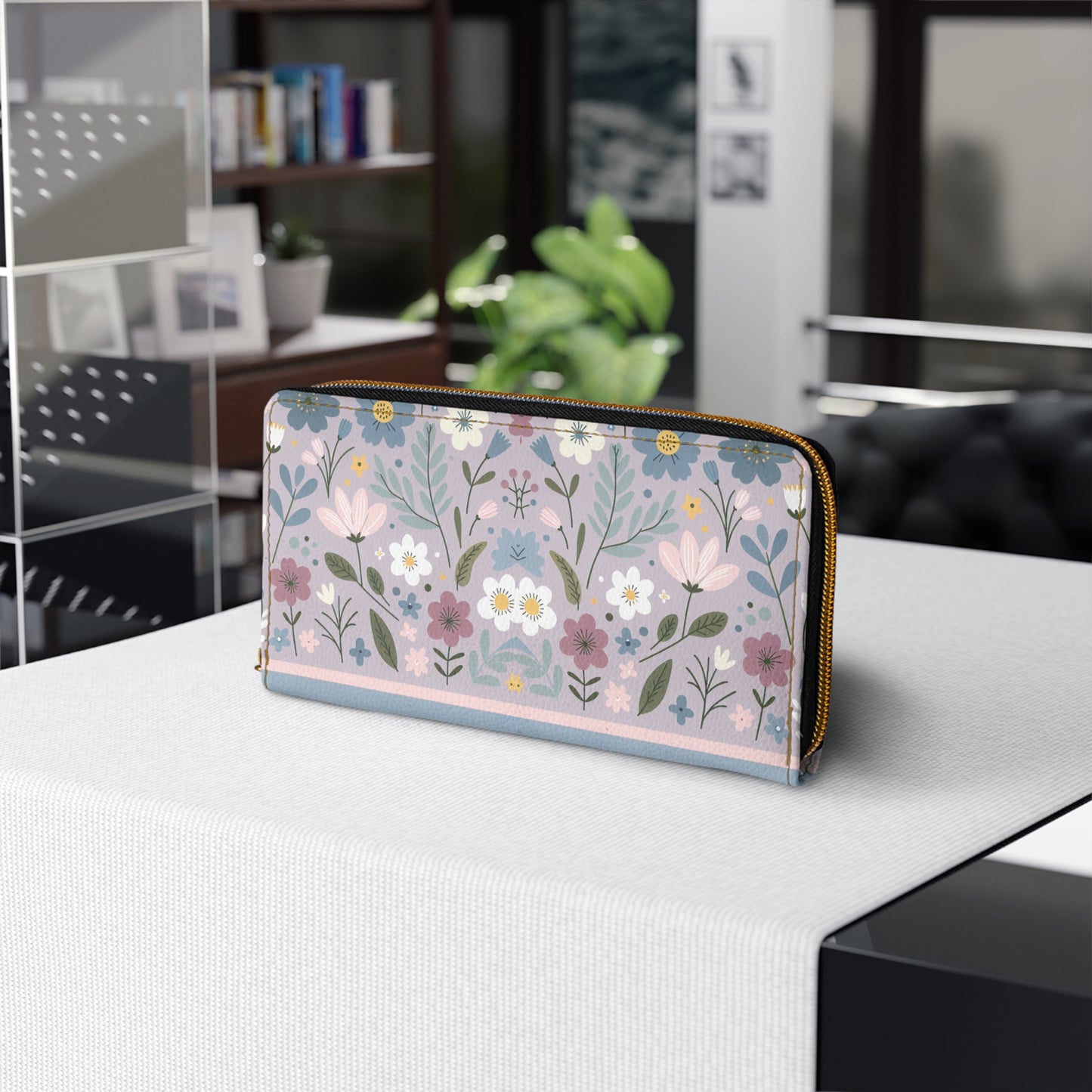 Zipper Wallet with Cute Floral Pattern