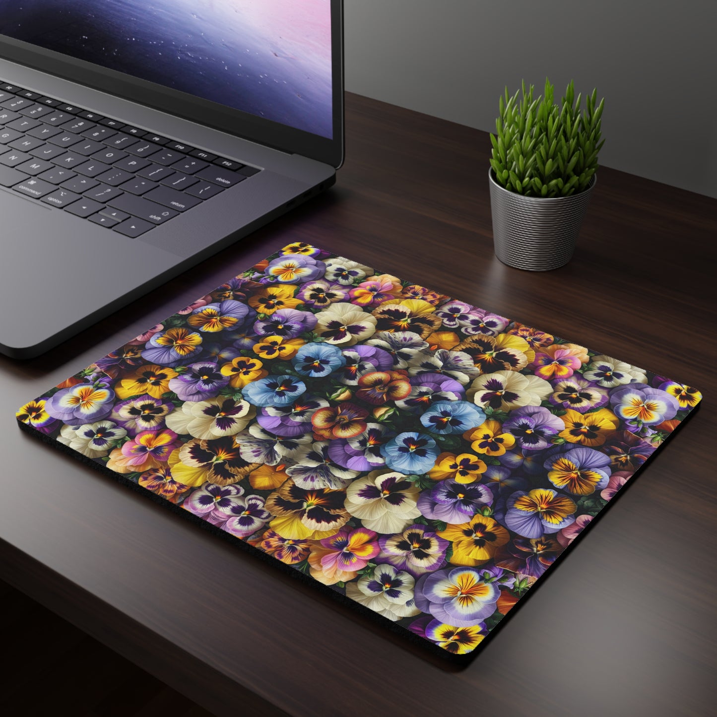 Mouse Pad - Pansy Blooms Design