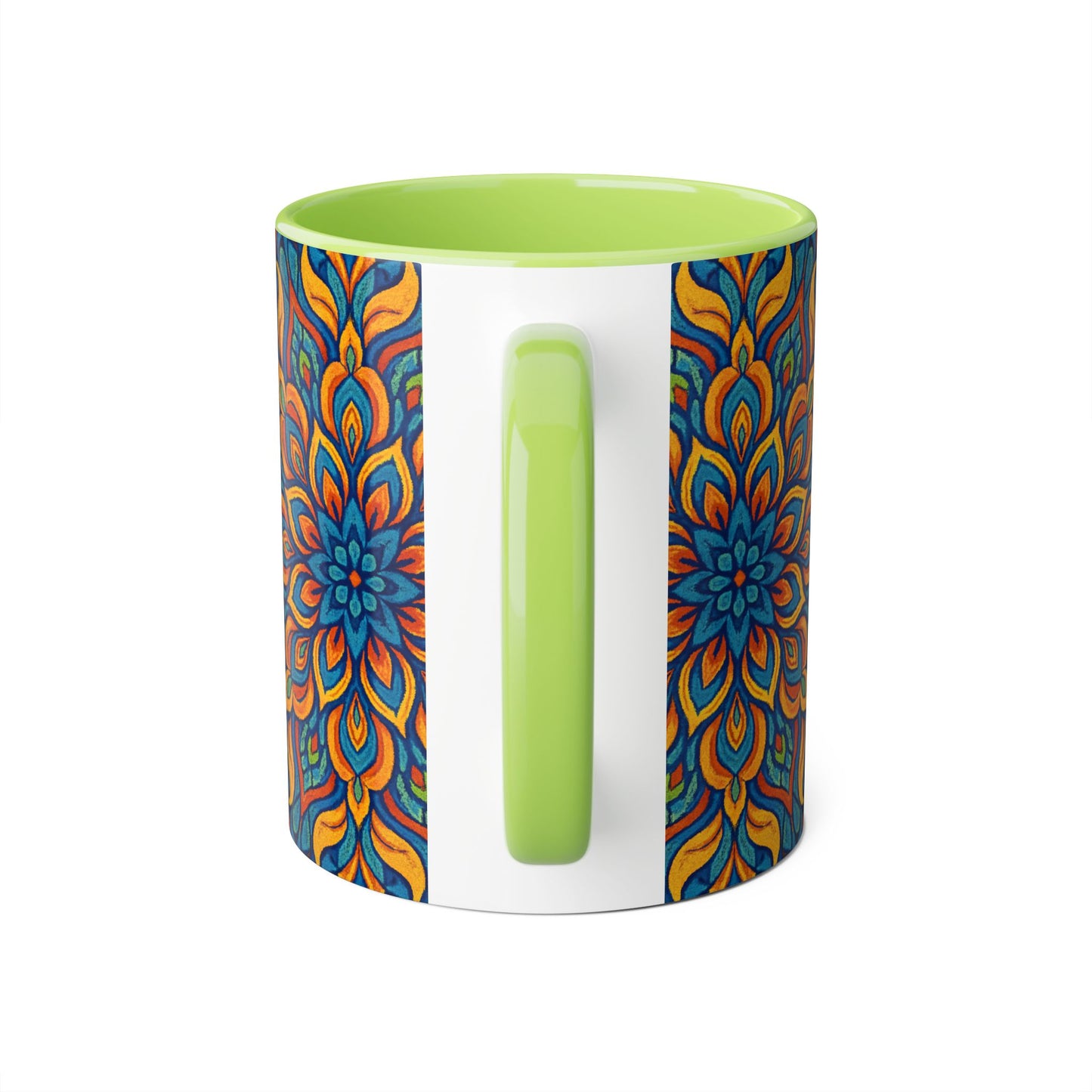 Kaleidoscope Accent Mug, Colorful Ceramic Coffee Cup, Unique Tea Mug, Boho Style Kitchen Decor, Psychedelic Drinkware, Hippie Gift Idea
