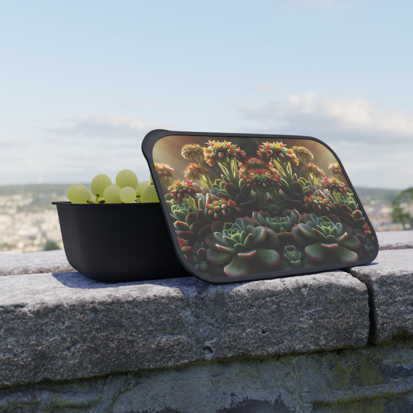 Bento Box - Blooming Succulent Design, Eco friendly lunch box set
