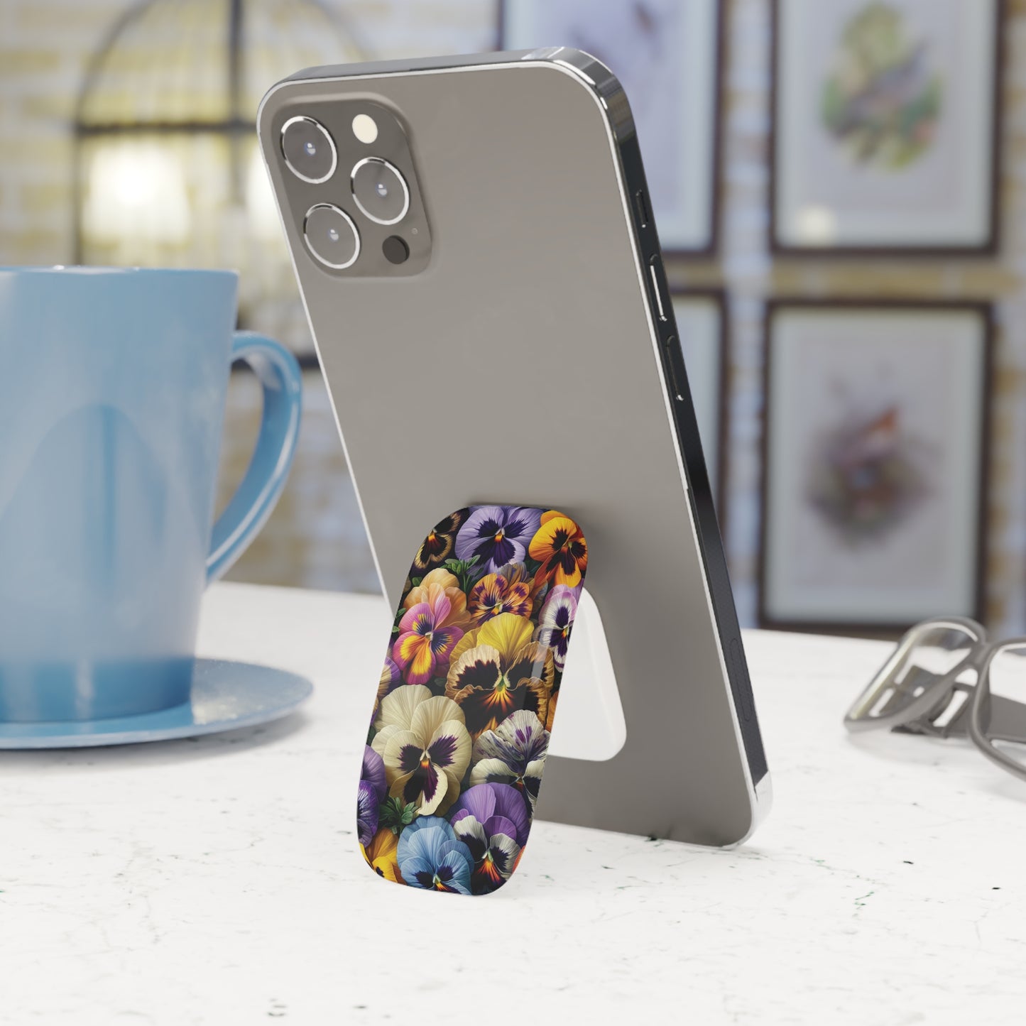 Phone Grip Pansy Blooms