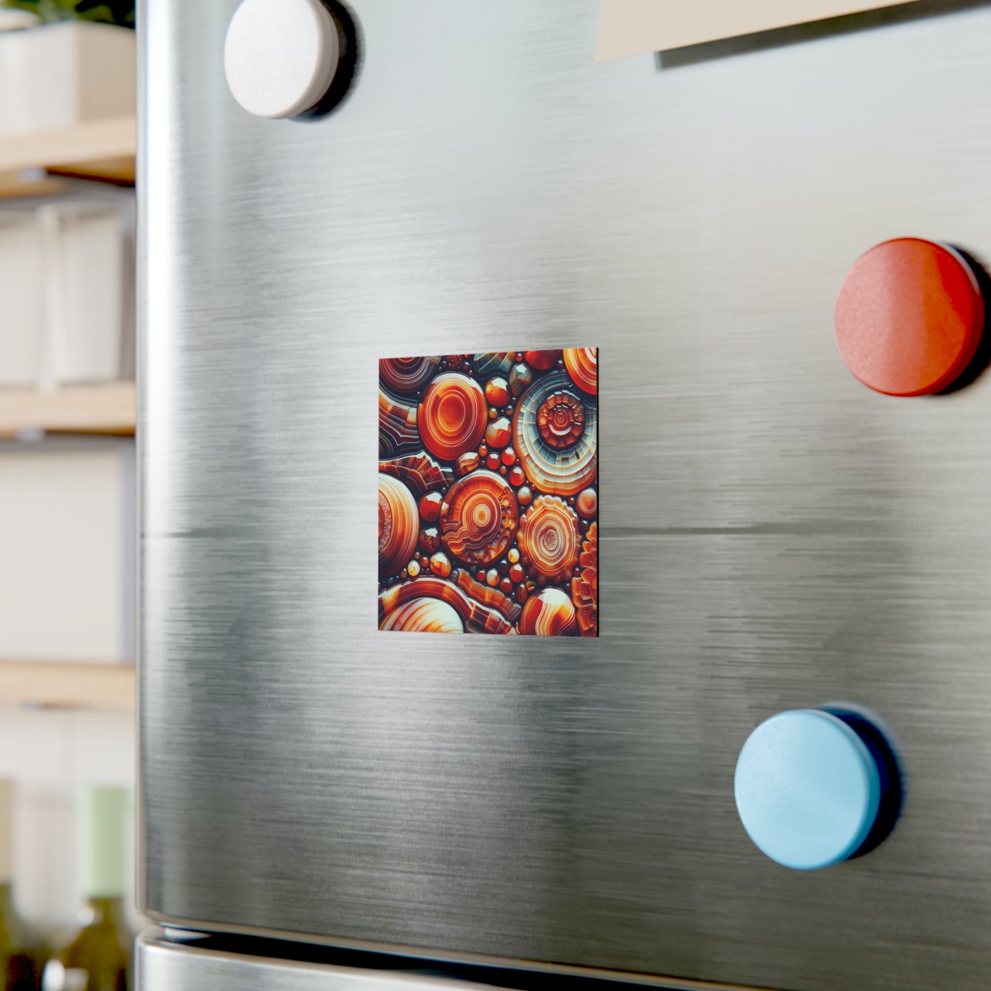 Square Magnet - Carnelian Design