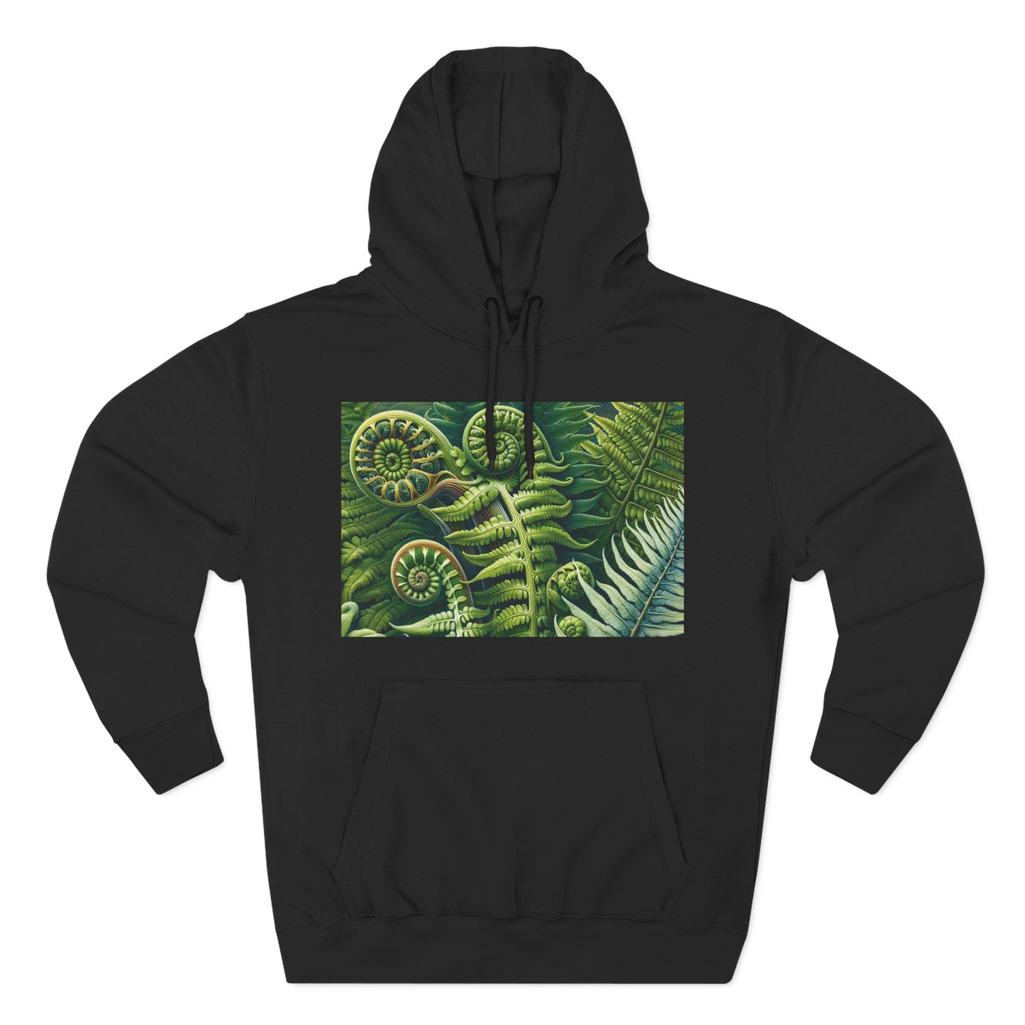 Nature-Inspired Three-Panel Fleece Hoodie for Outdoor Enthusiasts