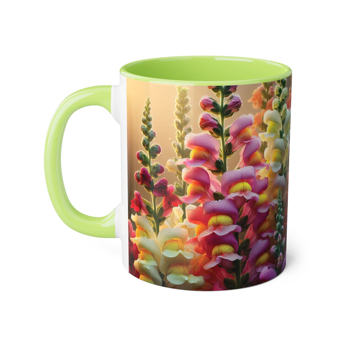 Snapdragon Floral Accent Mug – 11oz Ceramic Coffee Cup for Garden Lovers