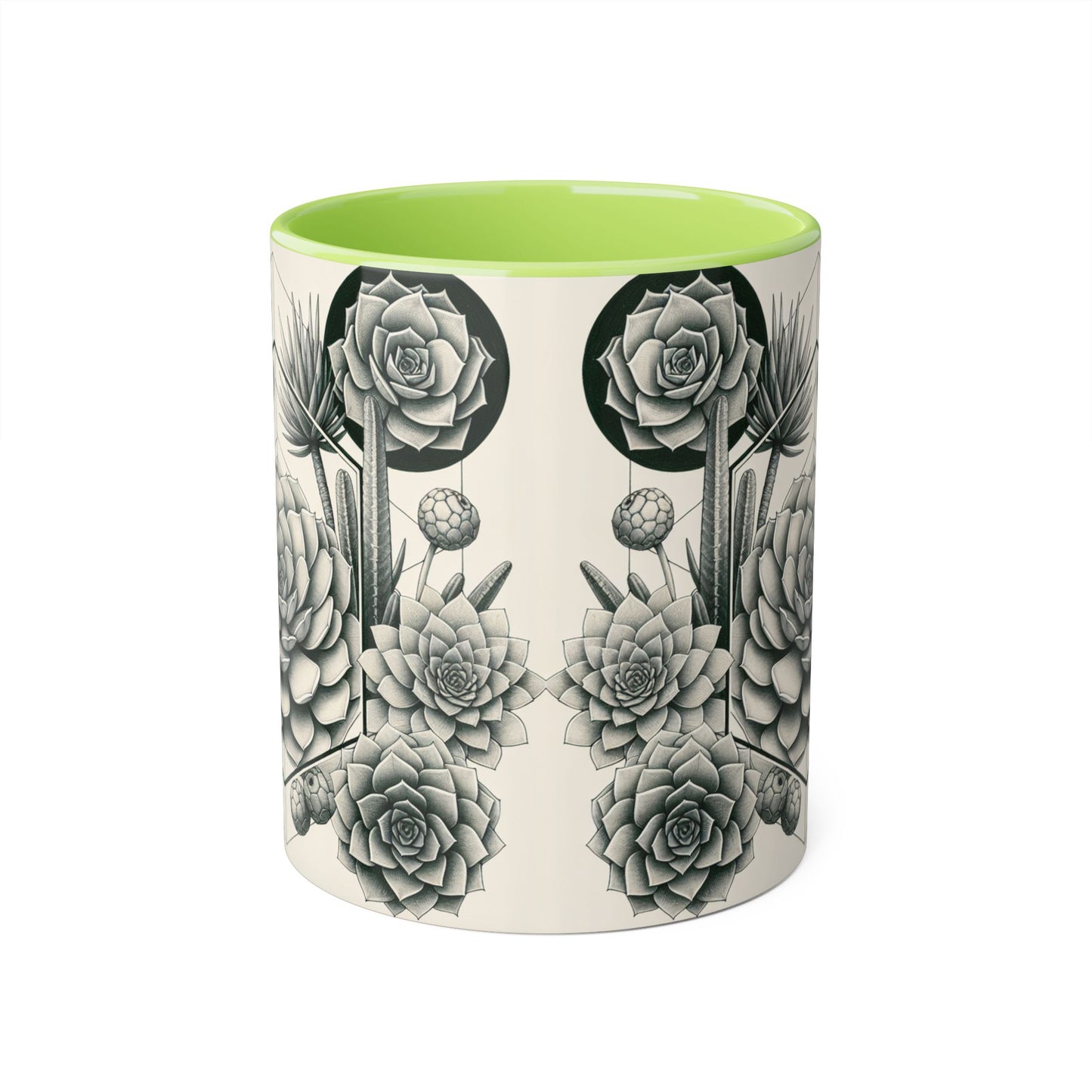 Succulent Illustration Accent Mug - 11oz - Perfect Gift for Plant Lovers
