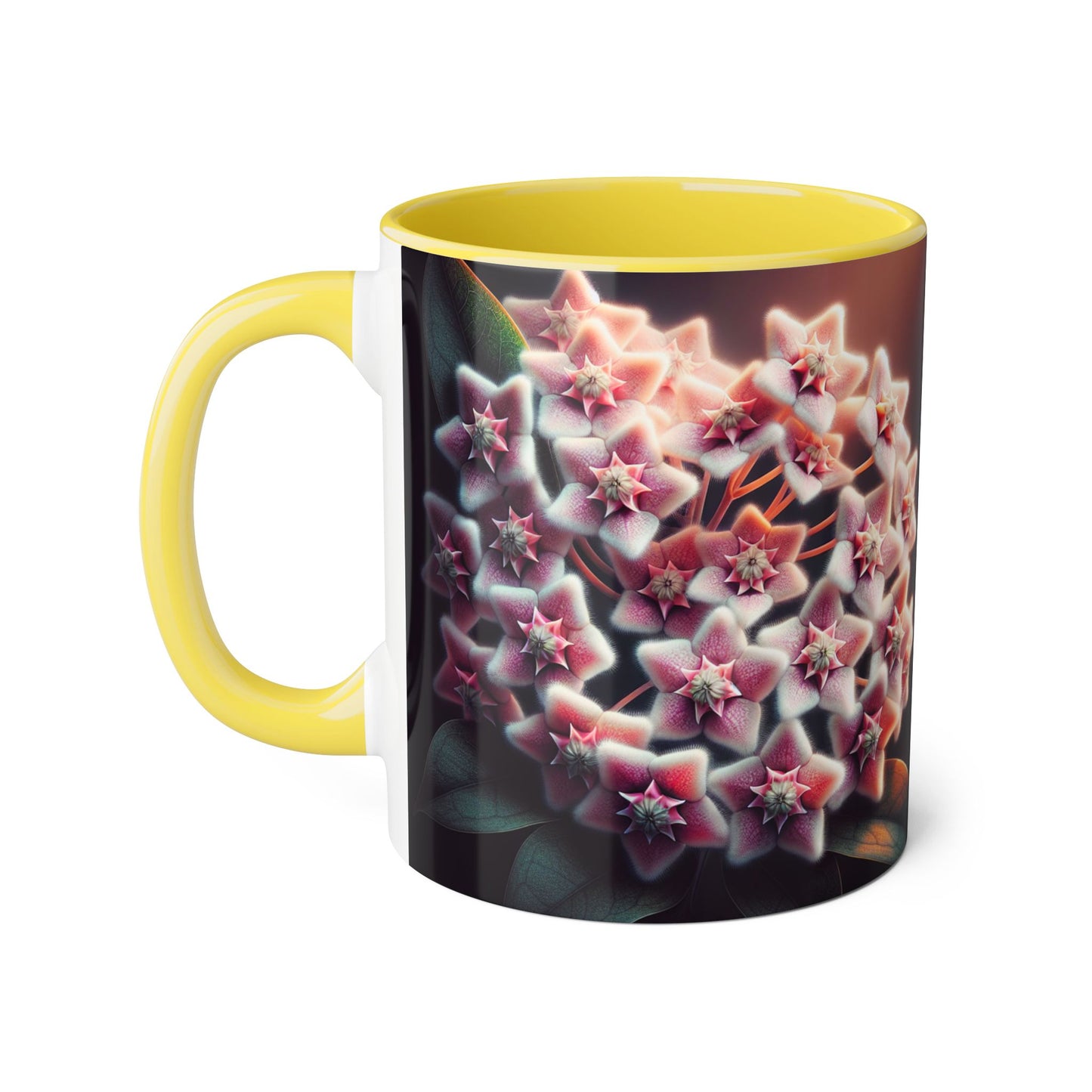 Hoya Bloom Accent Mug, Botanical Coffee Cup, Floral Tea Mug, Plant Lover Gift, Gardening Mug, Nature Inspired Mug