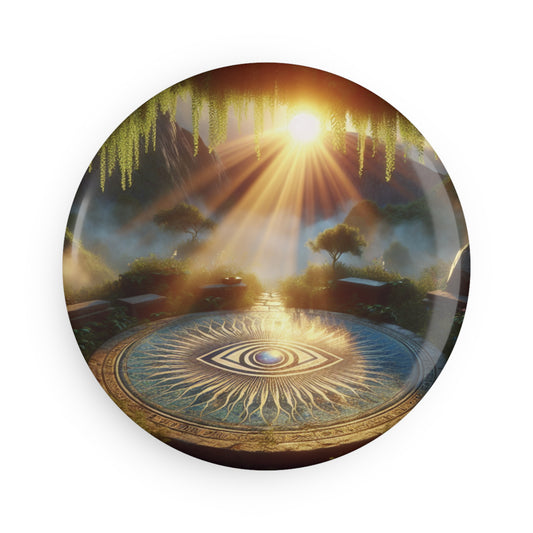Mystical Landscape Button Magnet - Set of 1 & 10 pcs | Nature-Inspired Home Decor