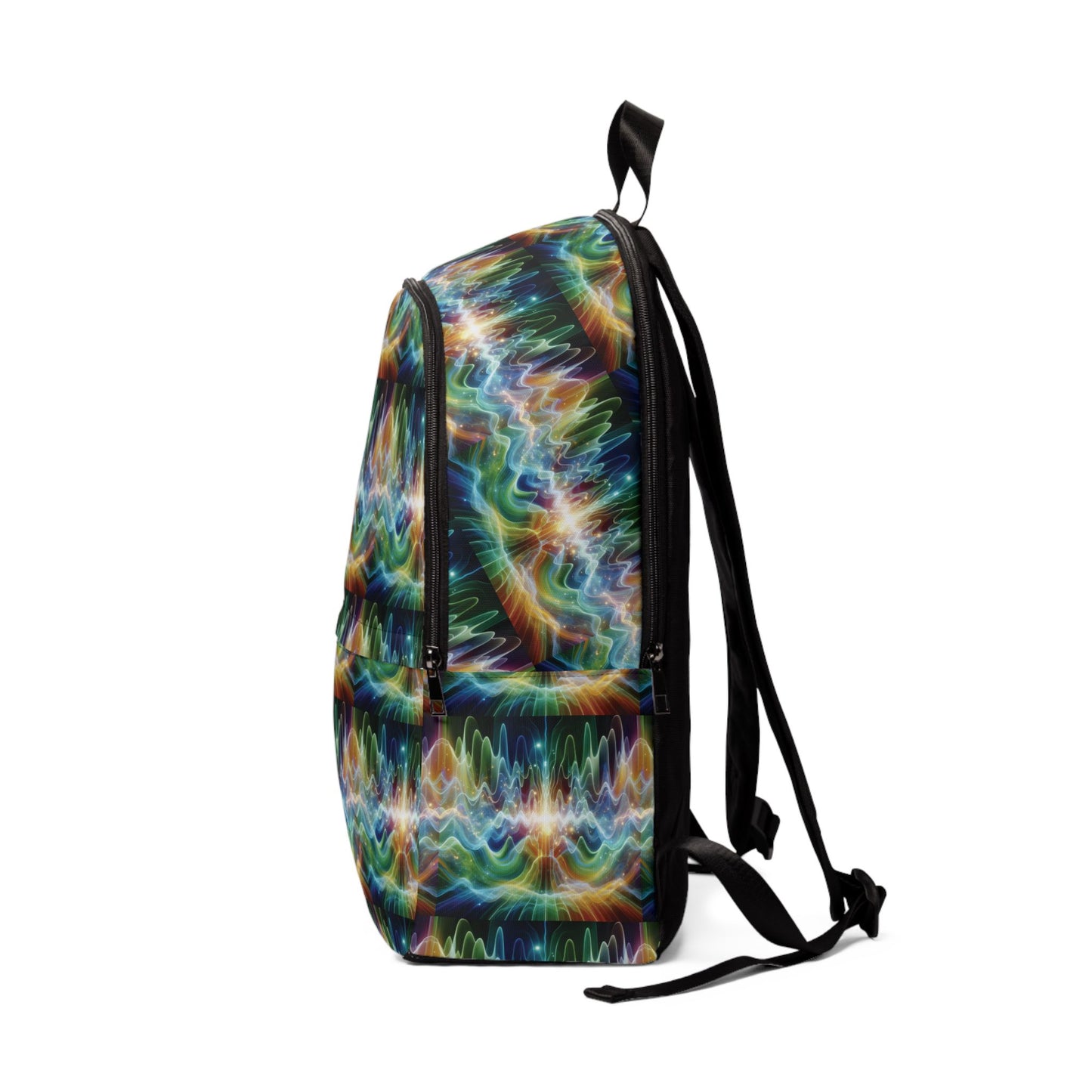 Fabric Backpack Frequency Waves Pattern
