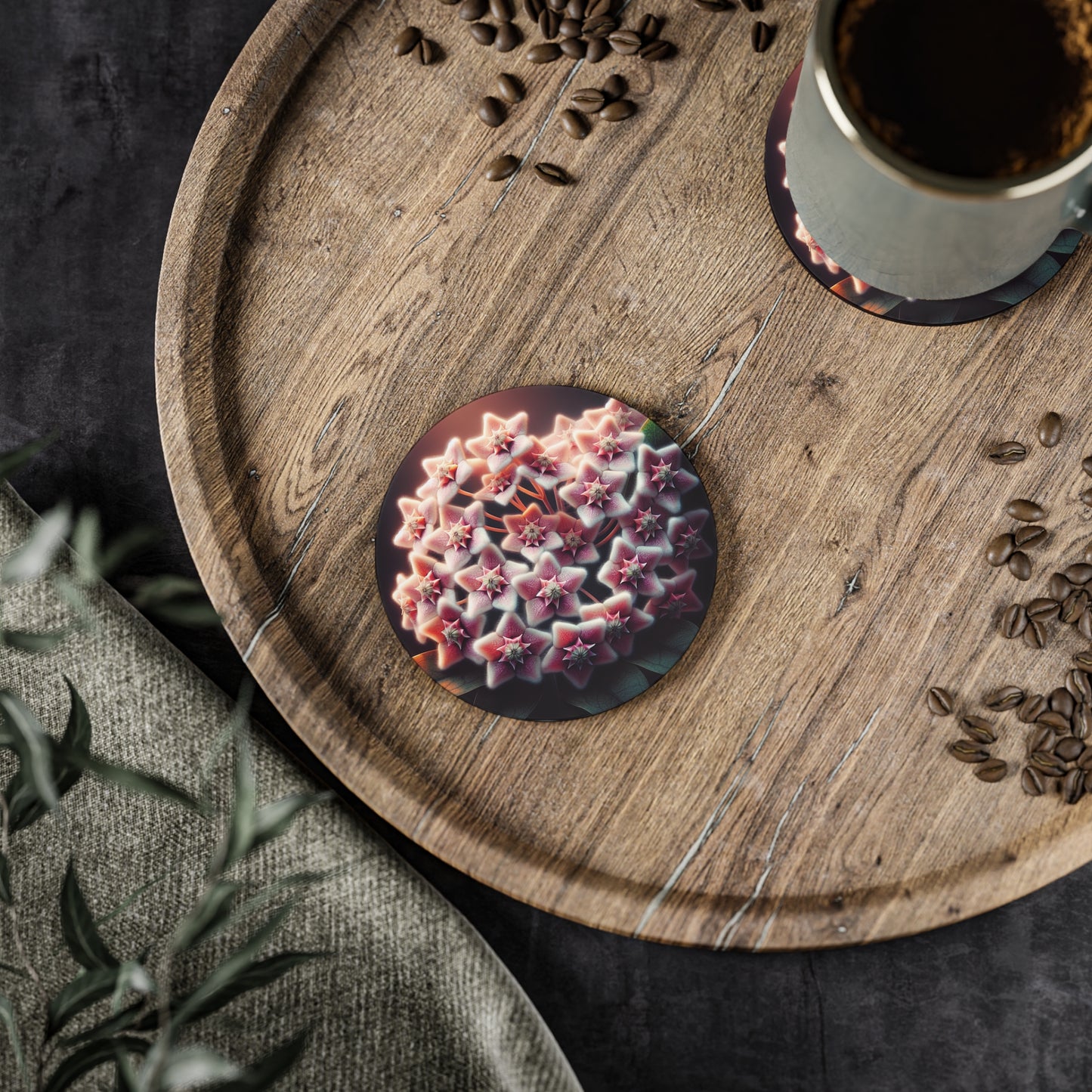Hoya Bloom Drink Coasters, Botanical Home Decor, Gift for Plant Lovers, Housewarming Present, Table Protection,