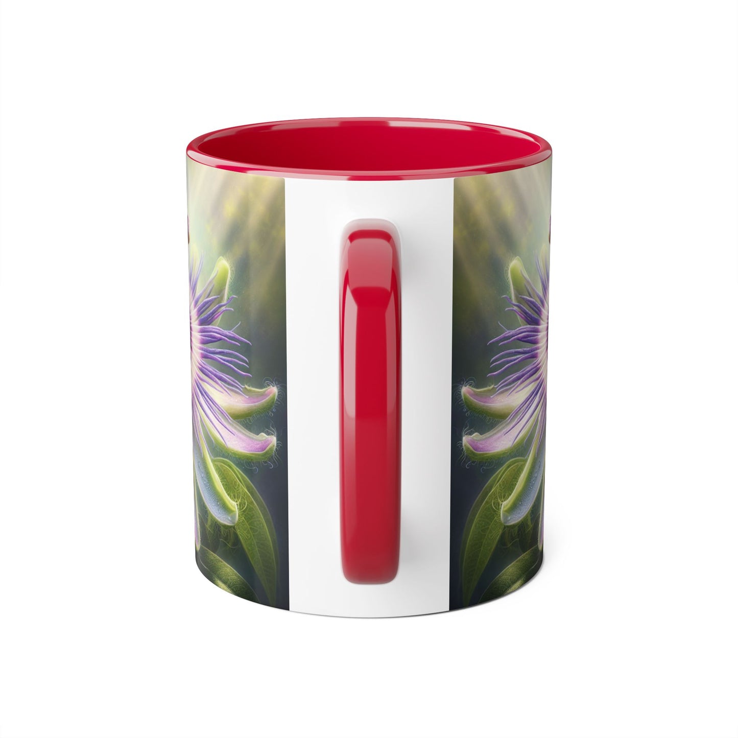Passionflower Accent Mug, Floral Coffee Cup, Botanical Tea Mug, Nature Lover Gift, Mother's Day Gift, Gardening Mug