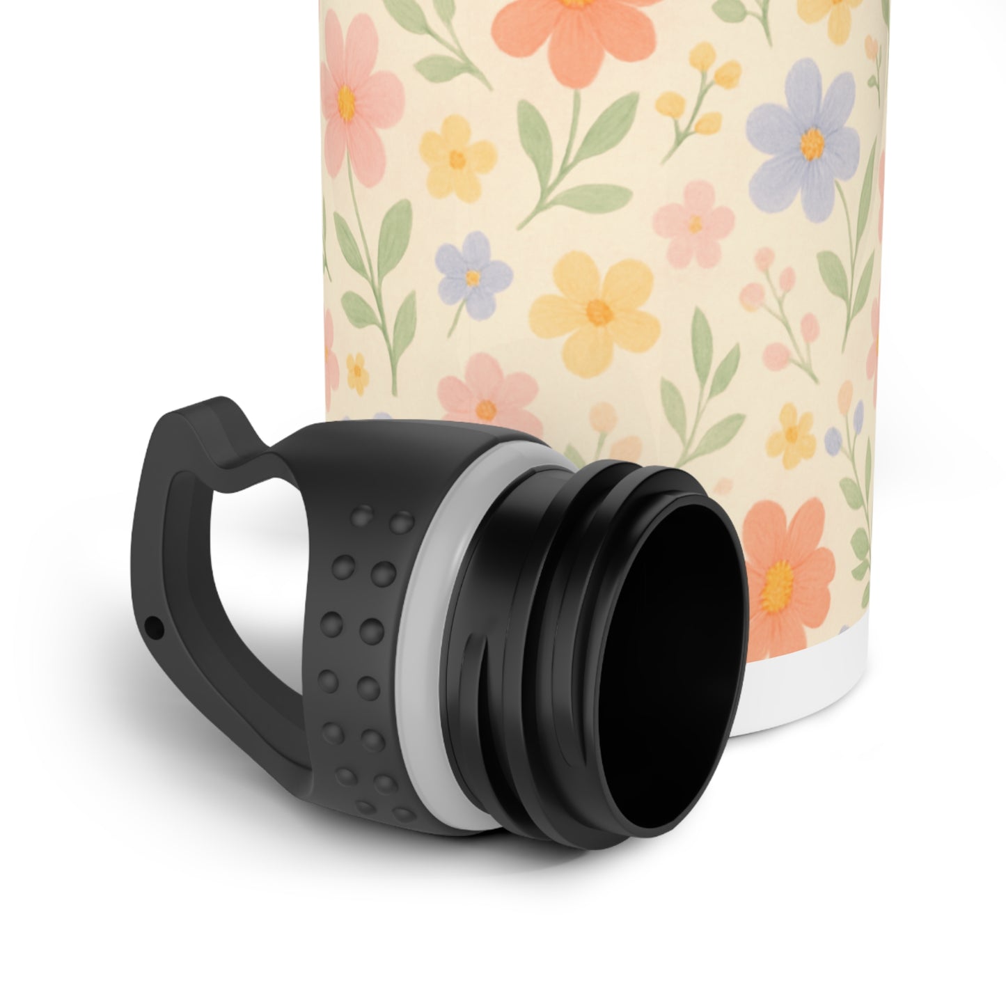 Stainless Steel Water Bottle - Dainty Floral Design, Flower Pattern Travel Flask, Cute Insulated Drinkware, Eco-Friendly Reusable Canteen,
