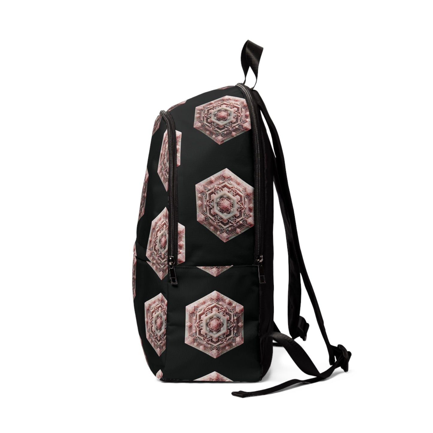 Fabric Backpack Rose Quartz Geometric Design