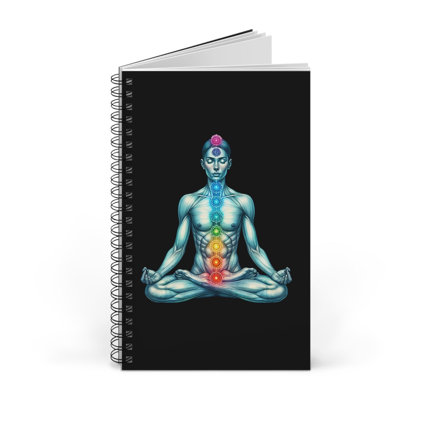 Meditation Spiral Journal - Chakra Design, Wellness Journal, Mindfulness Notebook, Gift for Yogis, Spiritual Planner