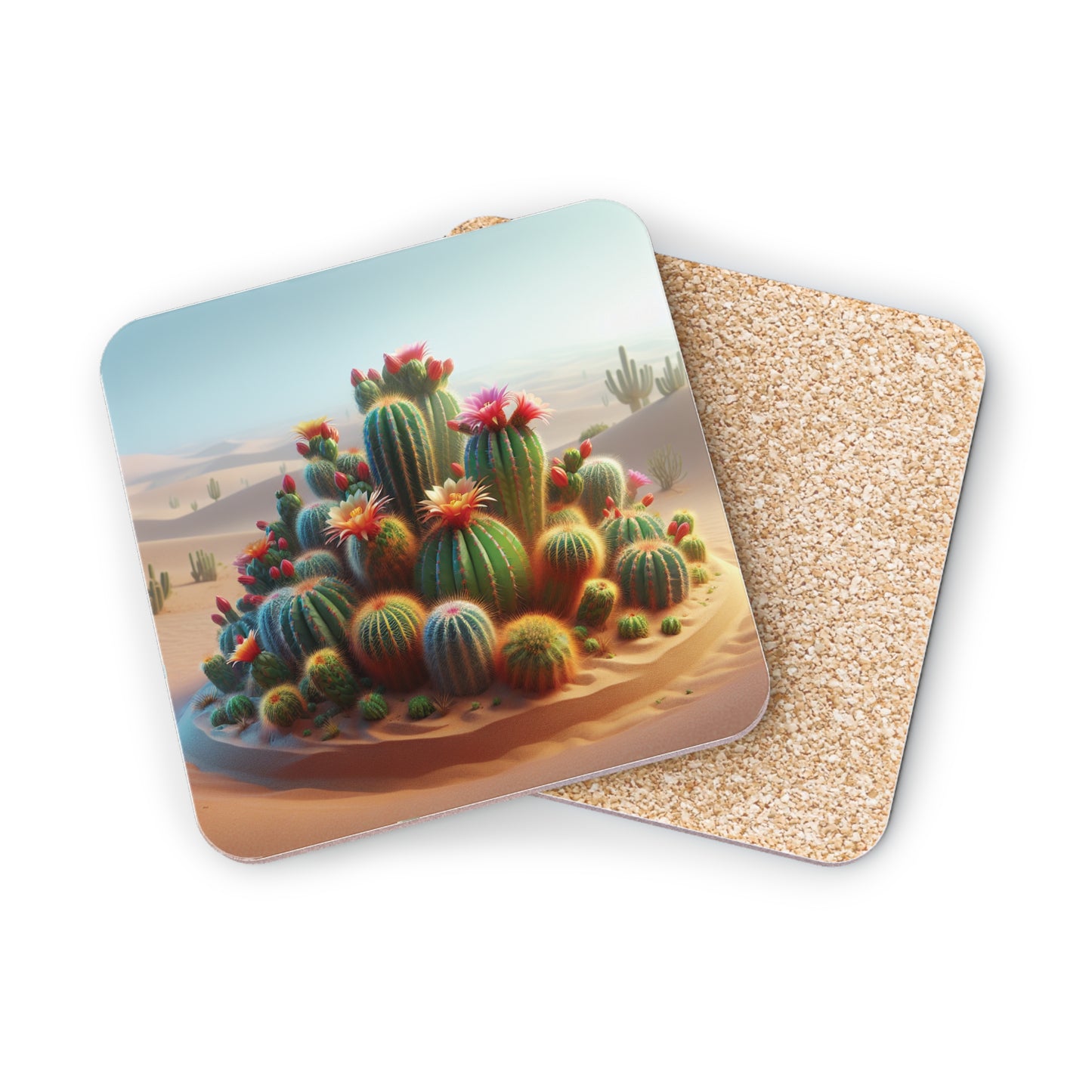 Cactus Coasters, Southwest Desert Plant Drink Holders, Succulent Home Decor, Set of 4 Ceramic Tiles, Holiday Housewarming Gift, Kitchen